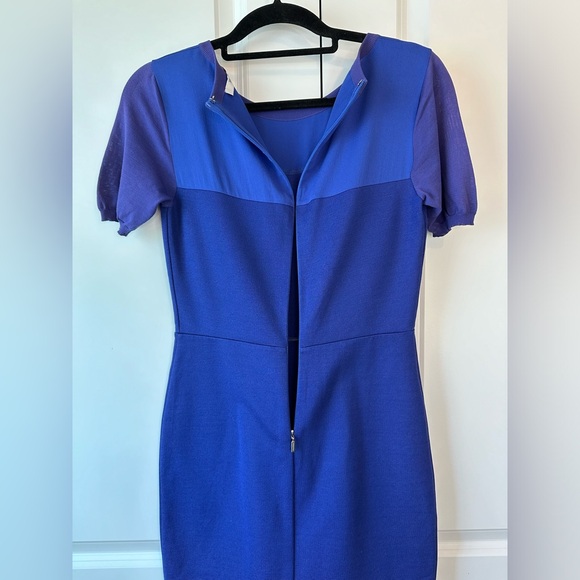 MaxMara Cobalt Blue Sheath Column Silk Blend Midi Dress (Size 40IT/6US) - Picture 4 of 10